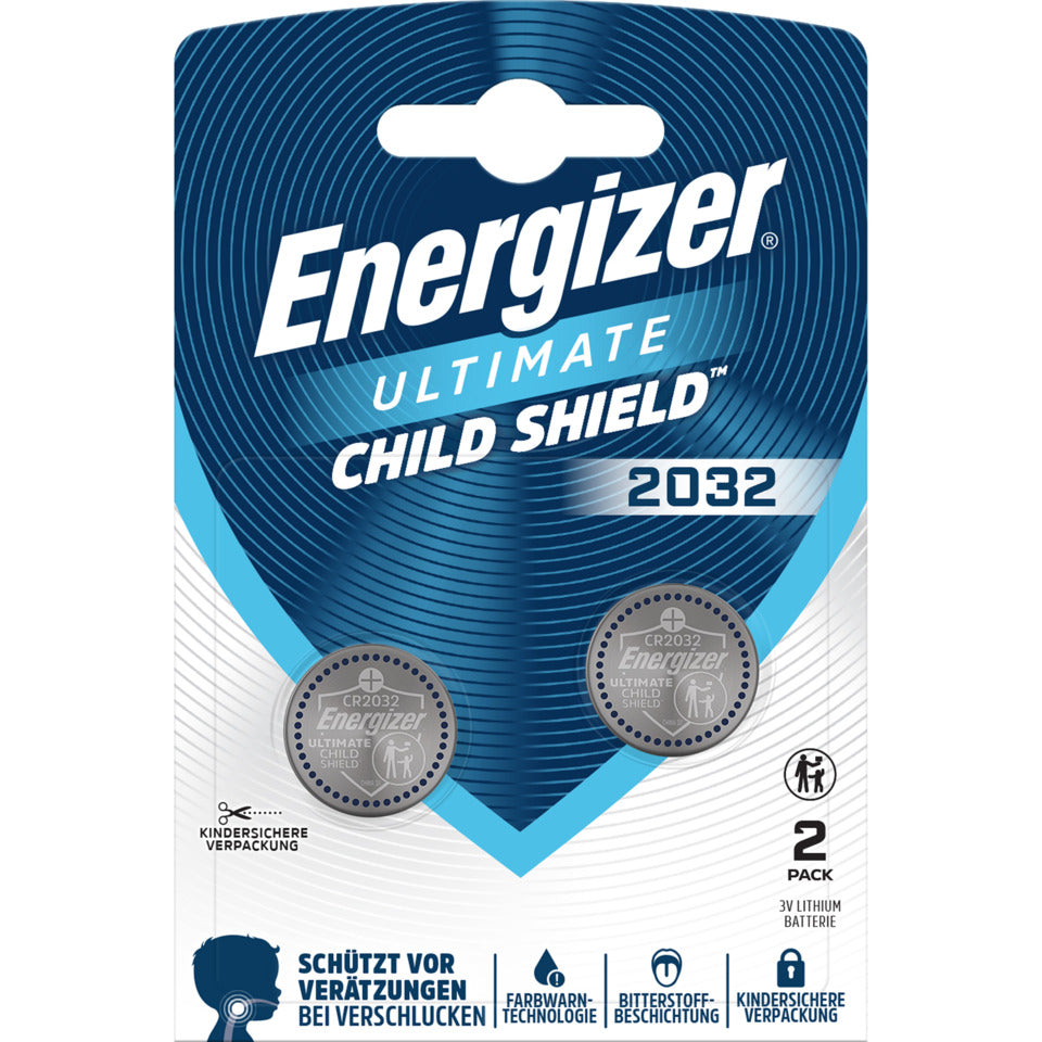 Knopfzellen-Batterie Lithium CR2032, 235 mAh, UltimateChildShield, 2 Stück ENERGIZER E304567000 ENERGIZER E304567000 UltimateChildShield