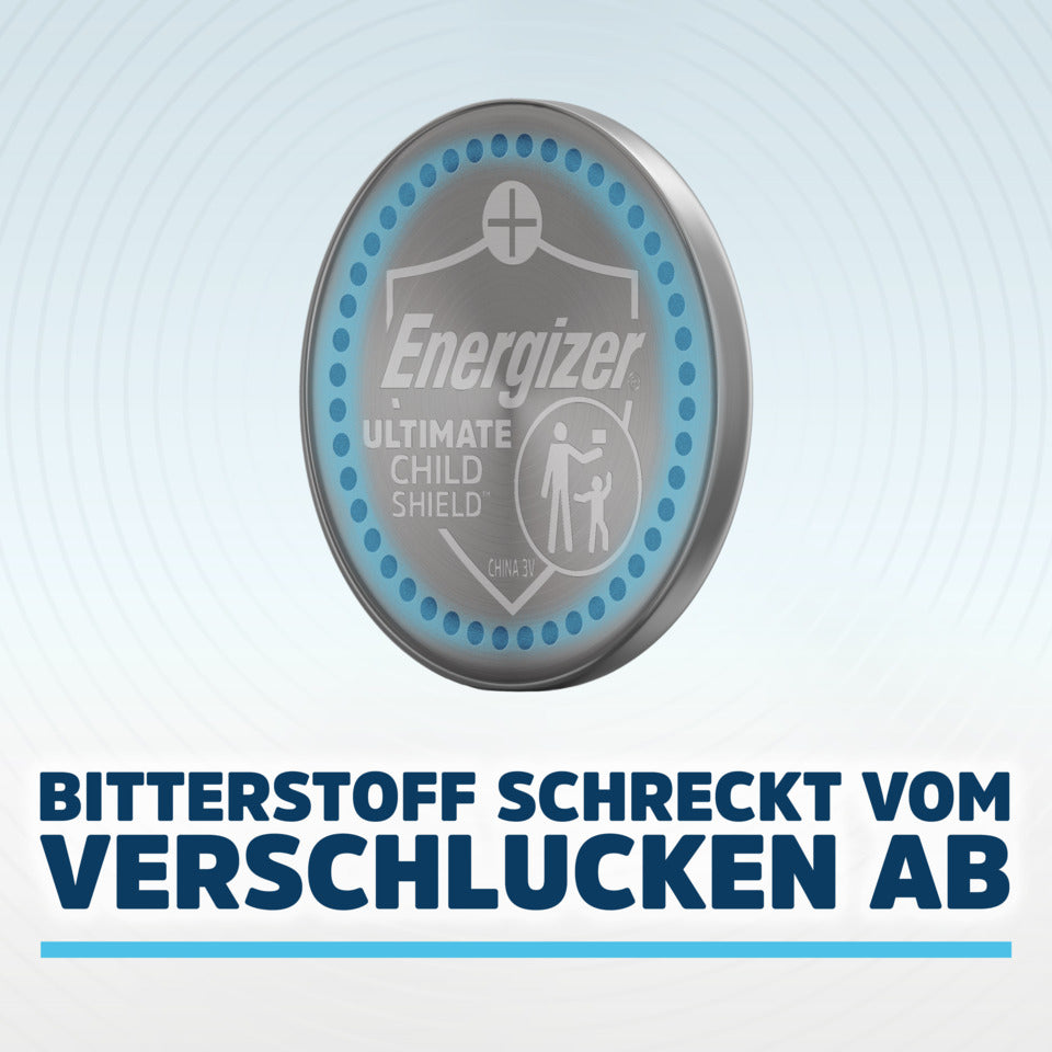 Knopfzellen-Batterie Lithium CR2032, 235 mAh, UltimateChildShield, 4 Stück ENERGIZER E304206103 ENERGIZER E304206103 UltimateChildShield