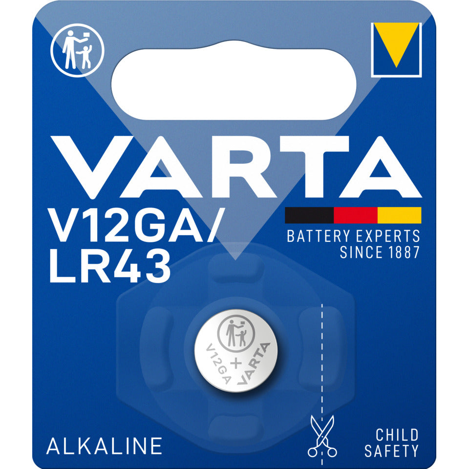 Knopfzellen-Batterie Alkali-Mangan LR43/V12GA, 1 Stück VARTA 04278101401 VARTA 04278101401 LR43