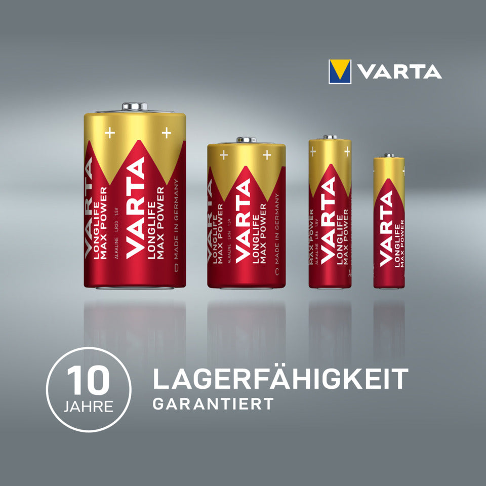 Batterie Alkali-Mangan Longlife Max Power, LR6/AA/Mignon, 4 Stück VARTA 04706101404 VARTA 4706110404/04706101404  Bk4St