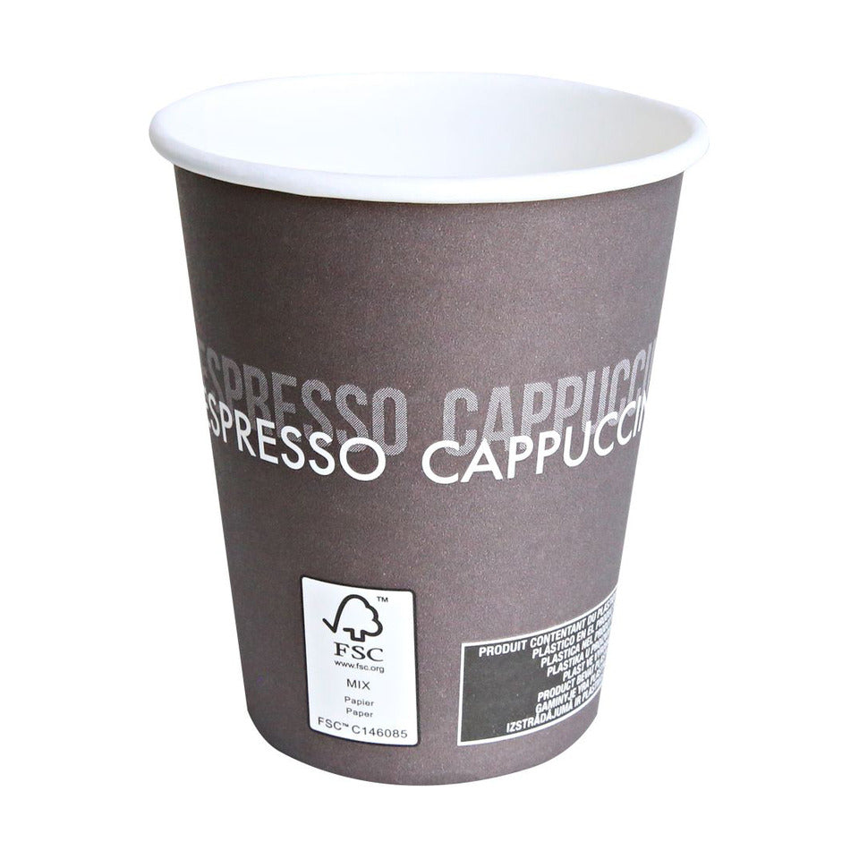 Kaffeebecher To Go, Pappe/PE, FSC®-Mix, ø 80 mm, 200 ml, braun/weiß, 50 Stück HYGOSTAR 400083 HYGOSTAR 400083 50 Stück