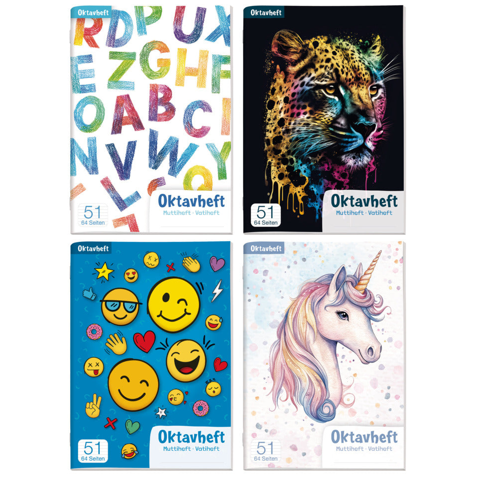 Oktavheft, A6, 80g/m², 64 Seiten, sortiert LERNFREUNDE 11519-5 LERNFREUNDE  11519-5 geheftet, 80 g/m²