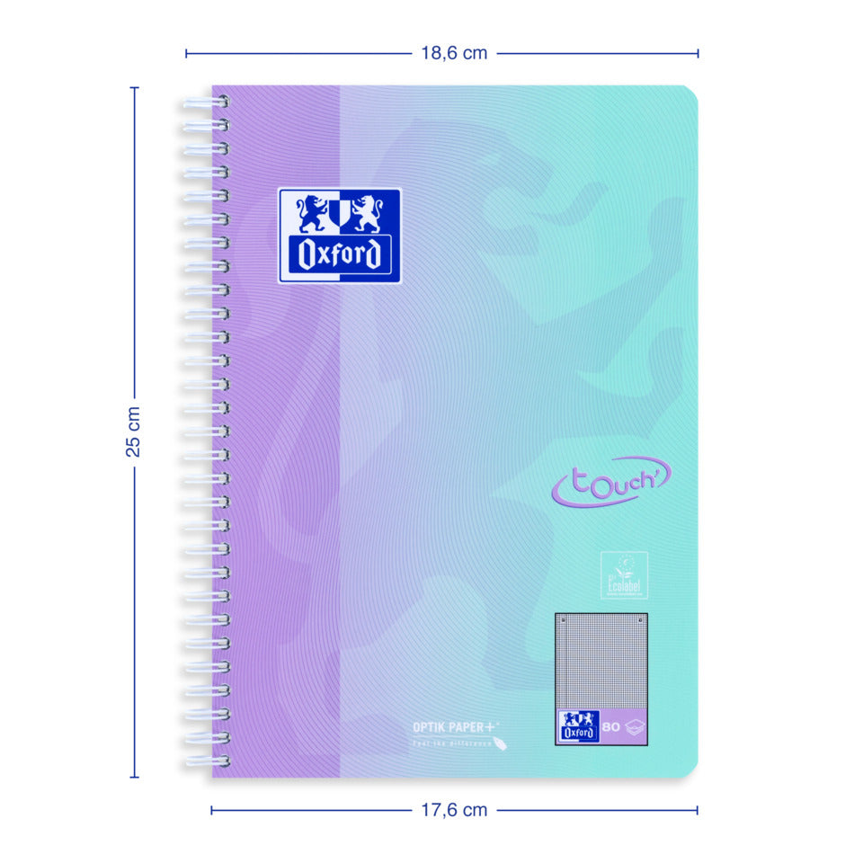 Collegeblock Touch, B5, 80 Blatt, kariert, sortiert OXFORD 400206991 OXFORD 400206991 Touch