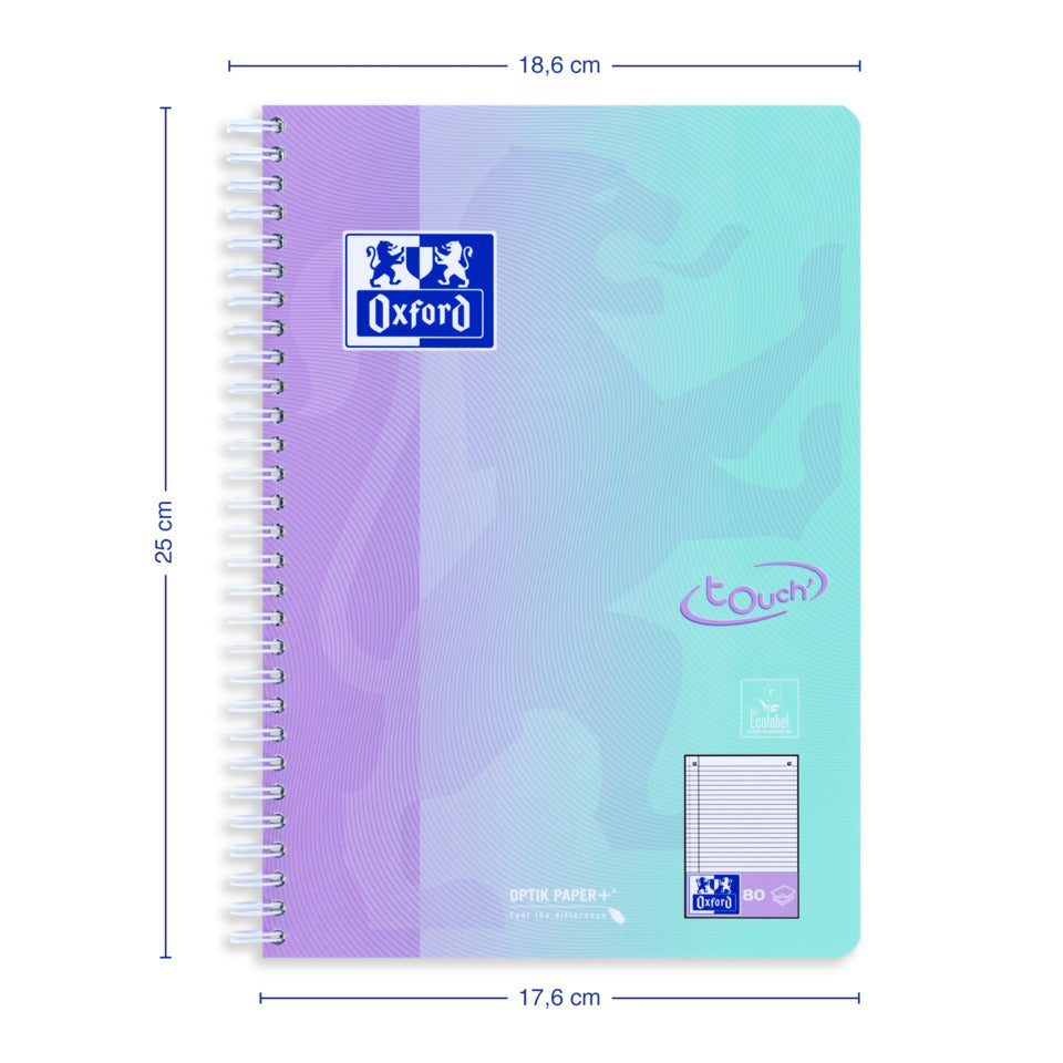 Collegeblock Touch, B5, 80 Blatt, liniert, sortiert OXFORD 400207025 OXFORD 400207025 Touch