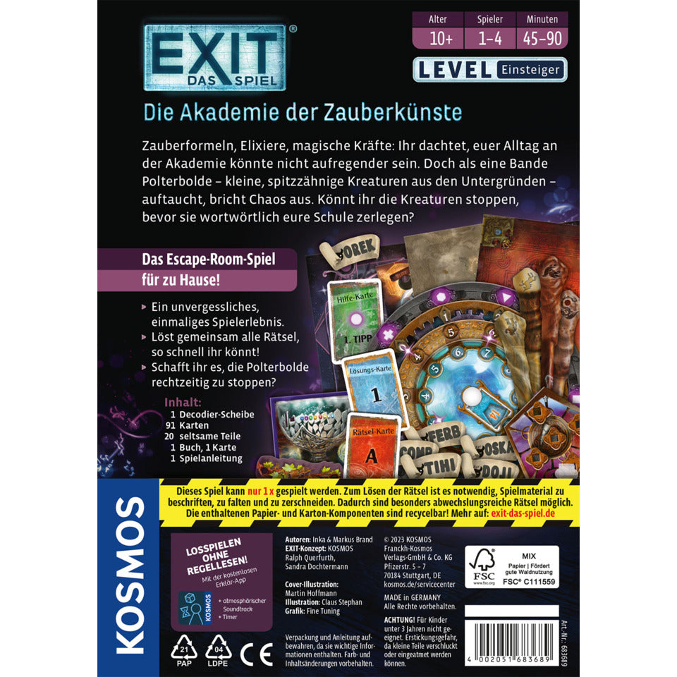Mitbringspiel Exit - Das Spiel: die Akademie der Zauberkünste KOSMOS 683689 KOSMOS 683689 Akademie der Zauberkünste