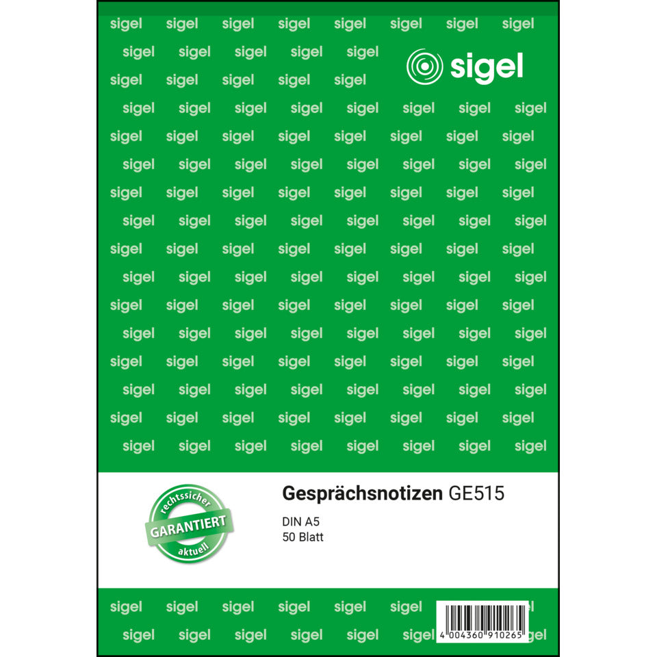 Gesprächsnotiz, A5, 50 Blatt SIGEL GE515