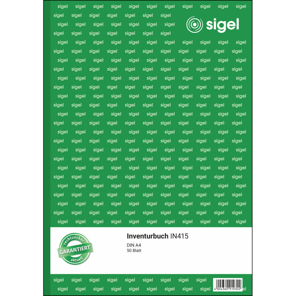 Inventurbuch, A4, 50 Blatt SIGEL IN415