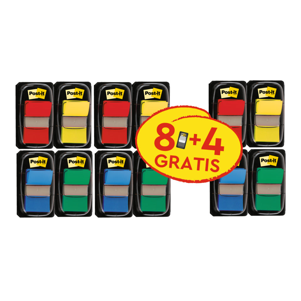 Haftstreifen Index Promotion, 50 Blatt, sortiert POST-IT 680-P12 POST-IT 680-P12 4Bk gratis