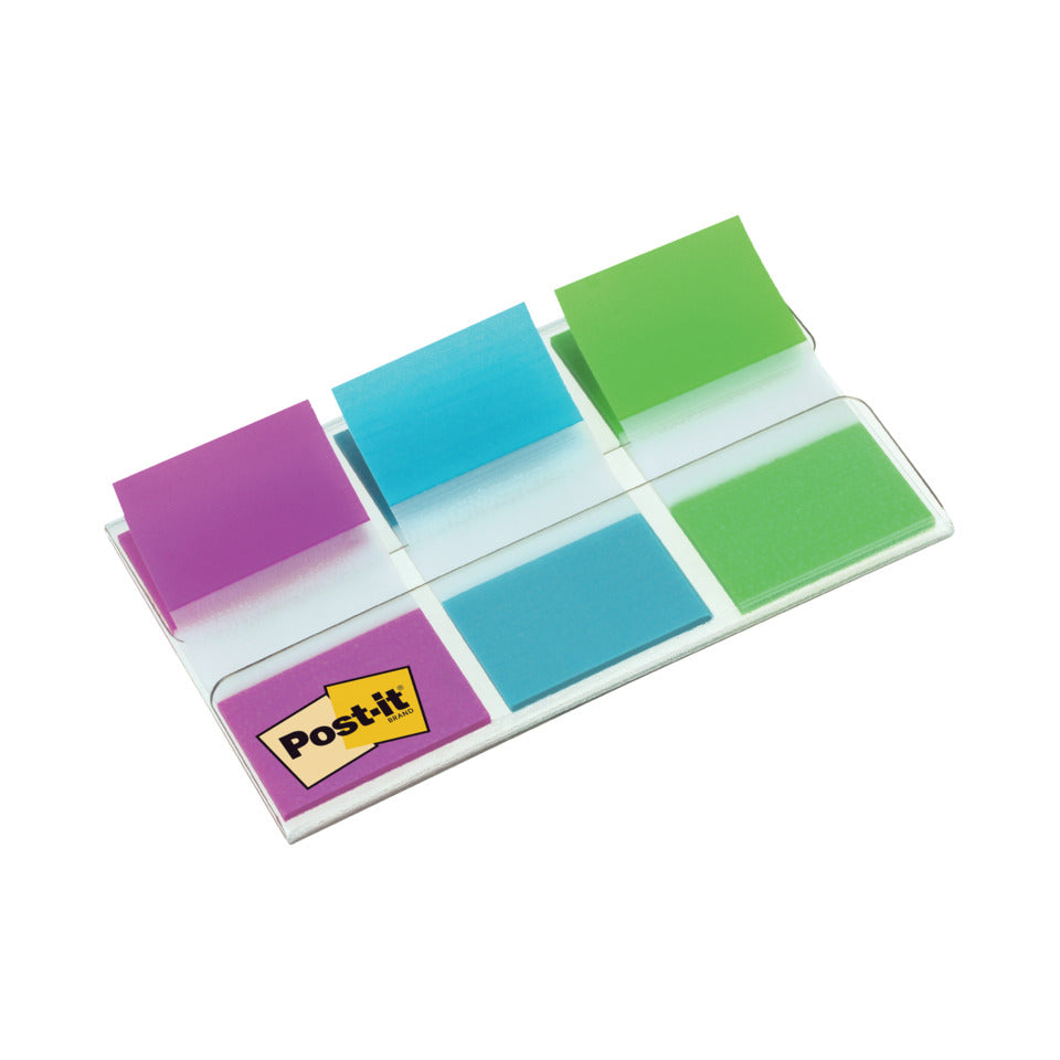 Haftstreifenspender Index Standard, 25,4 x 43,2 mm, lila, blau, grün, 3 x 20 Haftstreifen POST-IT 680PBGEU