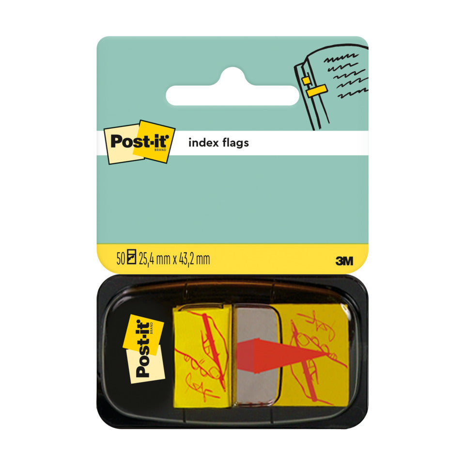 Haftstreifen Index Symbol, 25,4 x 43,2 mm, Unterschrift, gelb, 50 Haftstreifen POST-IT 680-31 POST IT 680-31