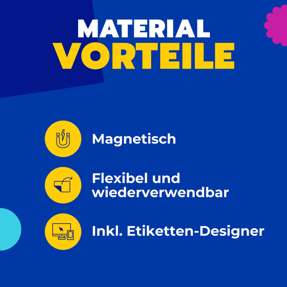 Magnet-Schilder, 78x28mm, 90 Stück, weiß AVERY ZWECKFORM J8871-5 ZWECKFORM J88715 5BL A4 90 ST
