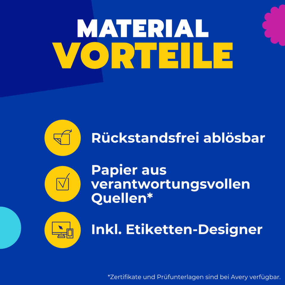 Sichtreiter-Etiketten, 45,7x16,9mm, 1600 Stück, weiß AVERY ZWECKFORM L6021REV-25 ZWECKFORM L6021REV-25 1600ST