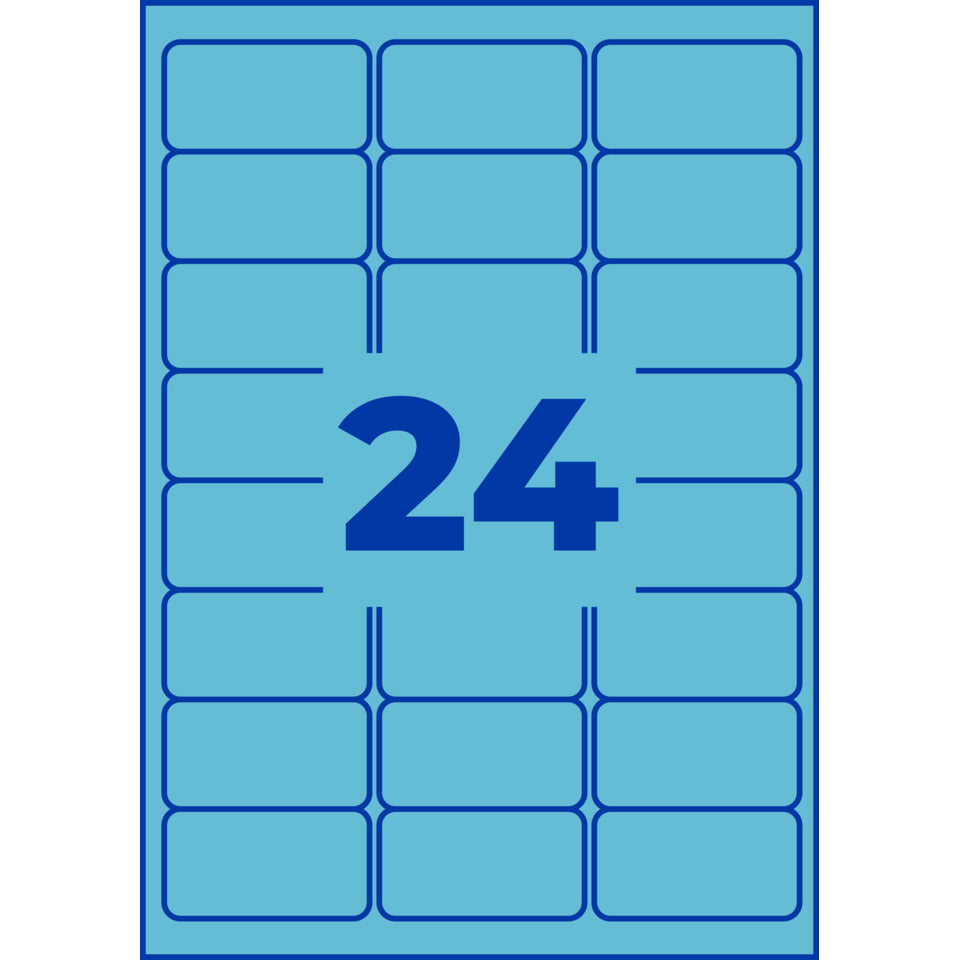 Etiketten farbig ablösbar, 63,5x33,9mm, 480 Stück, blau AVERY ZWECKFORM L6032-20 ZWECKFORM L6032-20  480St