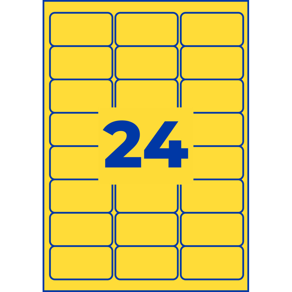 Etiketten farbig ablösbar, 63,5x33,9mm, 480 Stück, gelb AVERY ZWECKFORM L6035-20 ZWECKFORM L6035-20 480St
