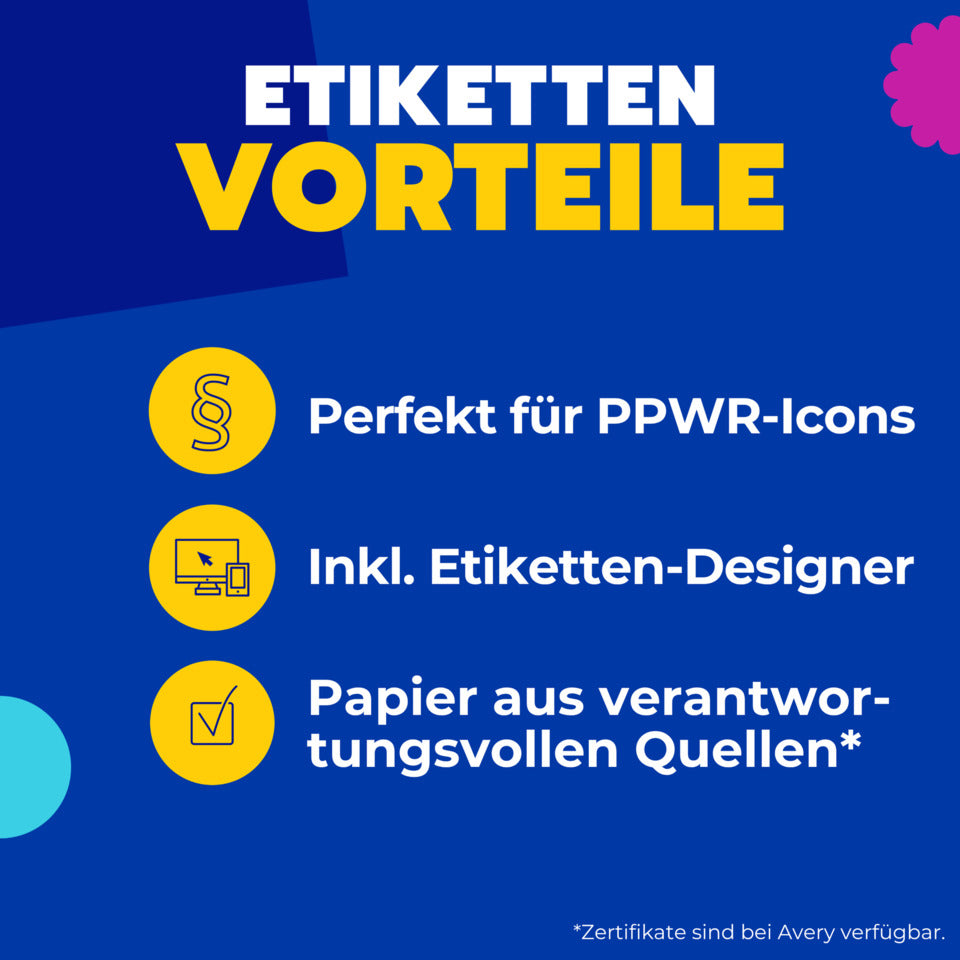 Mini-Organisations-Etiketten, 35,6 x 16,9 mm, 2.000 Stück, weiß AVERY ZWECKFORM L7632-25 ZWECKFORM L7632-25  2000St