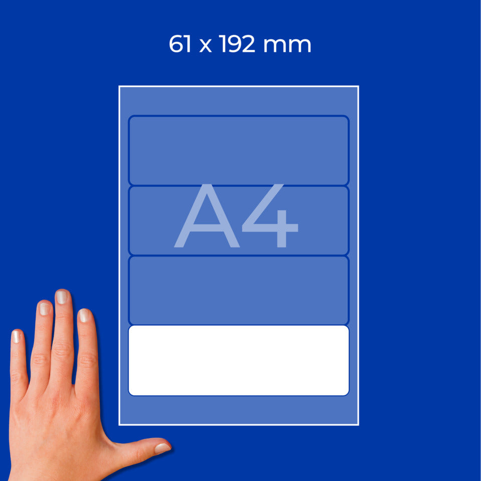 Ordnerrückenschild permanent, 61 x 192 mm, breit/kurz, 120 Stück, naturweiß AVERY ZWECKFORM LR4761-25
