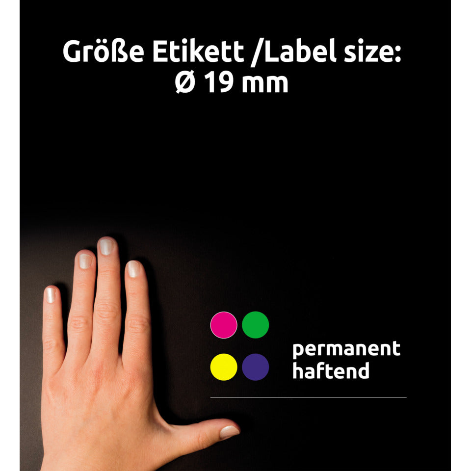 Markierungspunkte, Ø19mm, 250 Stück, blau AVERY ZWECKFORM 3857 ZWECKFORM 3857 i.Spender