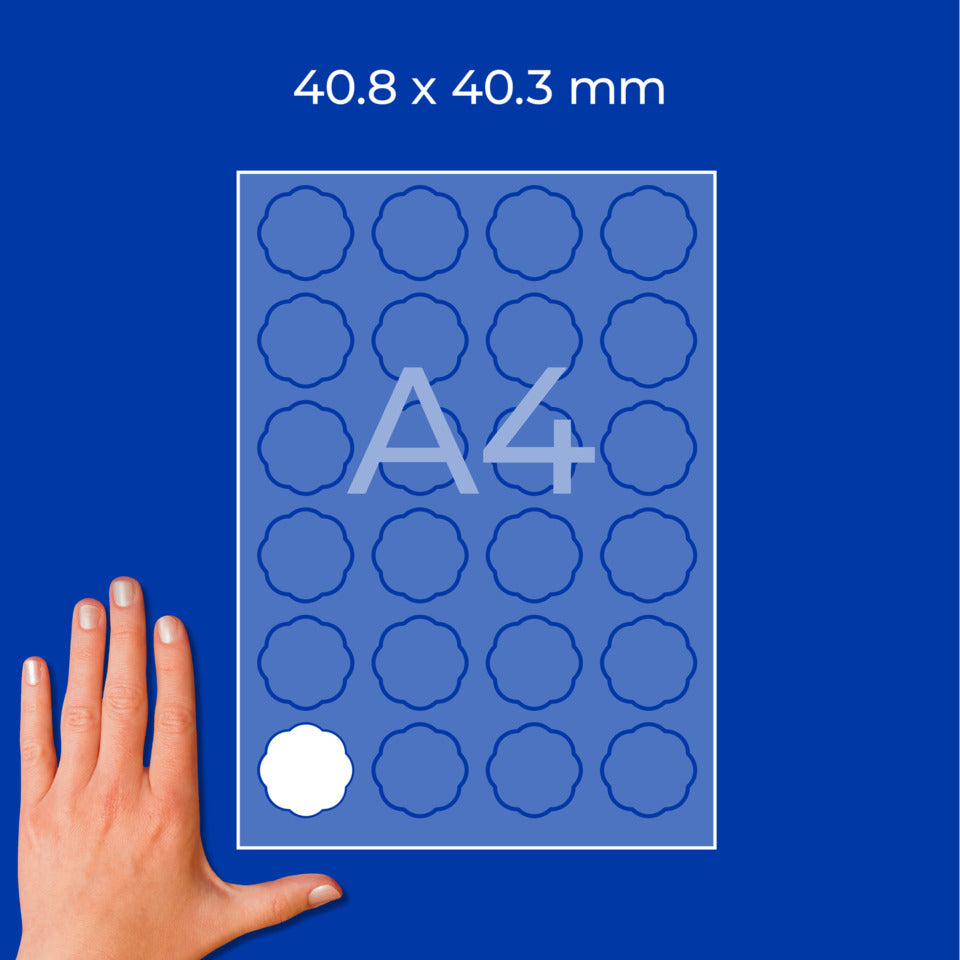 Etiketten in Blumenform ablösbar, 40,8x40,3mm, 240 Stück, weiß AVERY ZWECKFORM 5084 ZWECKFORM 5084 ablösbar