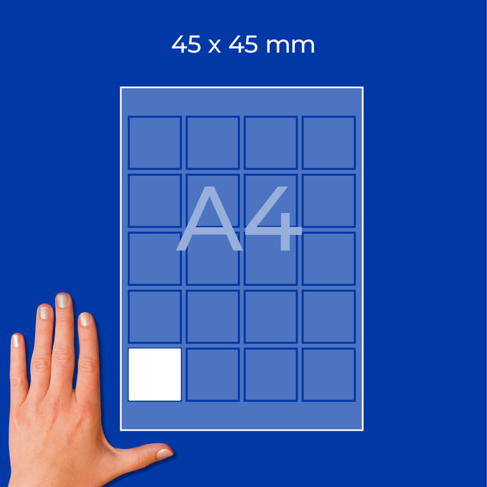 Universaletiketten für QR-Code, 45 x 45 mm, permanent, Polyester, 400 Stück, weiß AVERY ZWECKFORM L7076-20 AVERY ZWECKFORM L7076-20 permanent