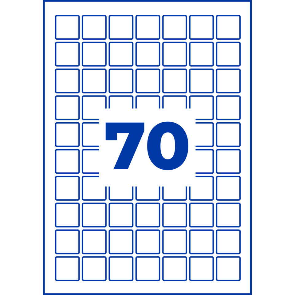 Universaletiketten für QR-Code, 25 x 25 mm, permanent, Polyester, 1.400 Stück, weiß AVERY ZWECKFORM L7074-20 AVERY ZWECKFORM L7074-20 permanent