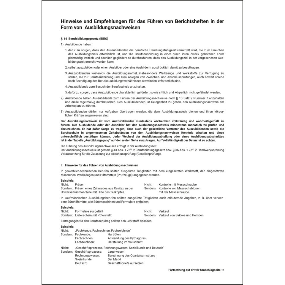 Ausbildungsnachweis A4, 28 Blatt SIGEL AW480
