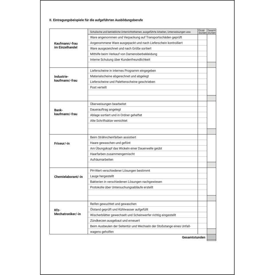 Ausbildungsnachweis A4, 28 Blatt SIGEL AW480