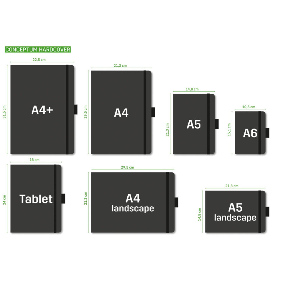 Collegeblock, A4, 160 Seiten, kariert, schwarz CONCEPTUM CO820 CONCEPTUM CO820 o.Reg. Hardcover