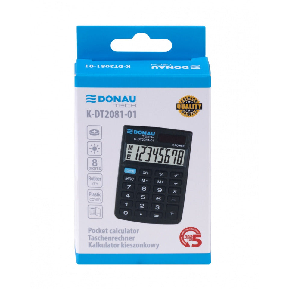 Taschenrechner 8-stellig schwarz DONAU K-DT2081-01 DONAU Tech K-DT2081-01