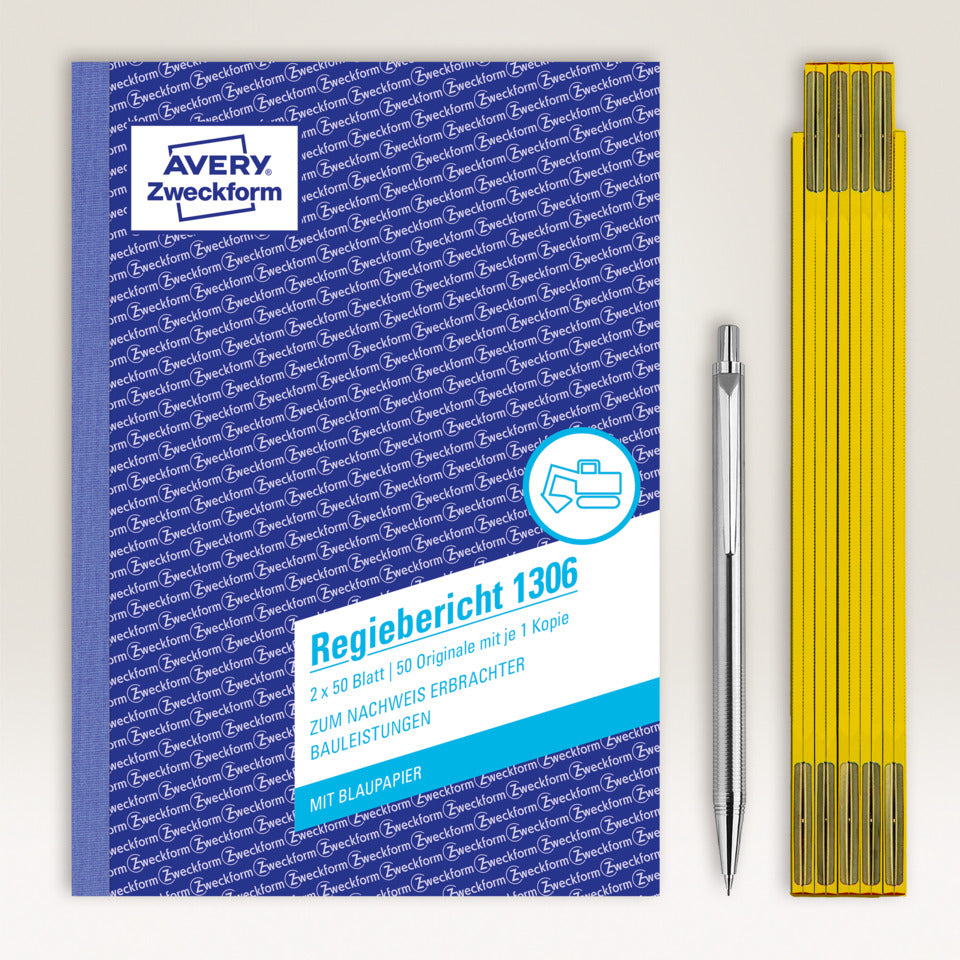 Regiebericht mit Blaupapier, A5, 2x50 Blatt AVERY ZWECKFORM 1306