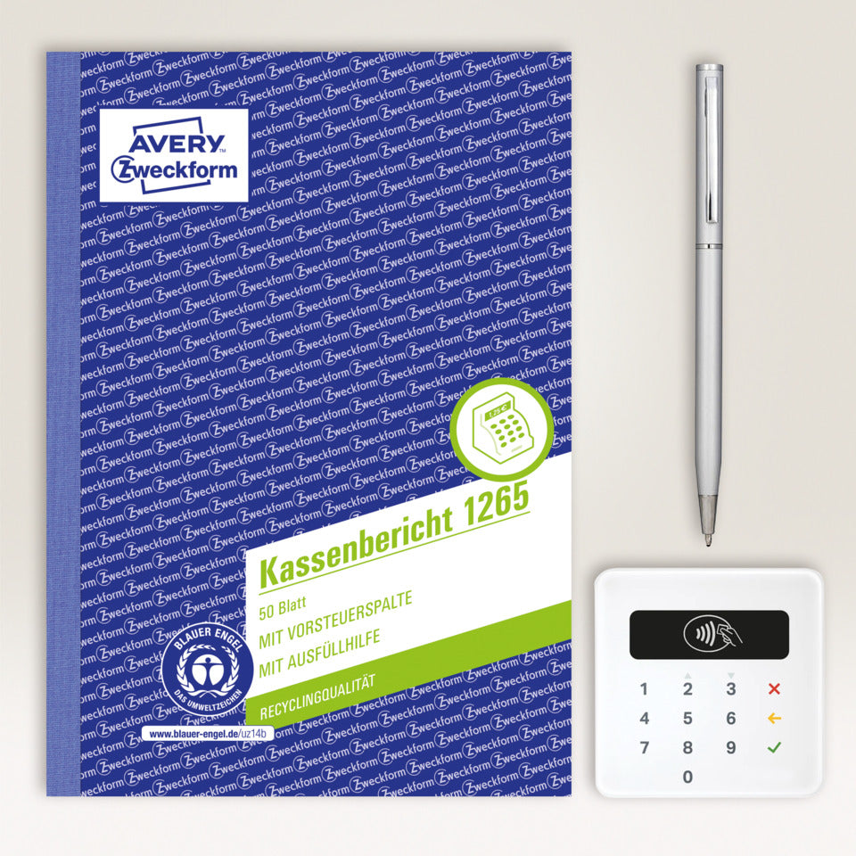 Kassenbericht, A5 AVERY ZWECKFORM 1265 AVERY ZWECKFORM 1265 Recycling