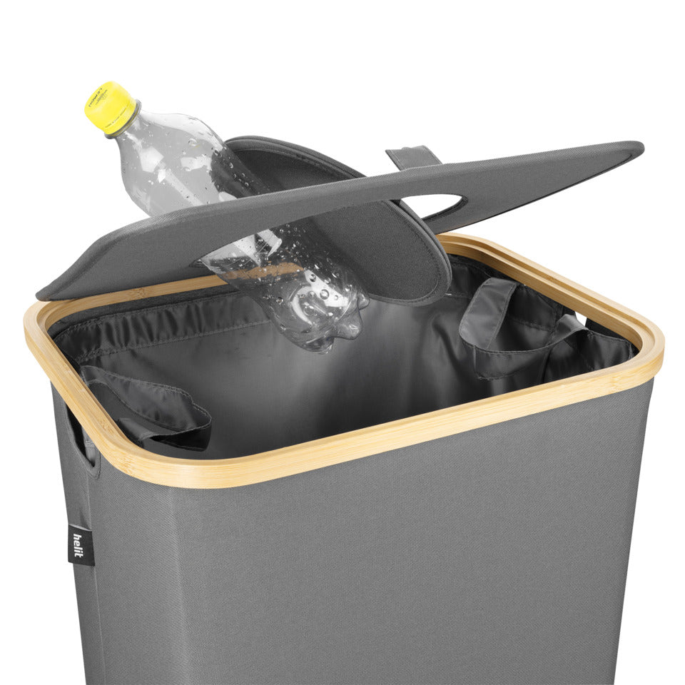 Pfandflaschensammler, 415 x 745 x 345 mm, 100 Liter, eckig, grau HELIT H2406087 HELIT H2406087 415x745x345mm