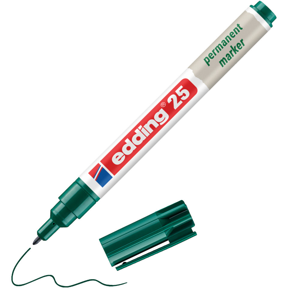 Permanentmarker e25 EcoLine, Rundspitze, nachfüllbar, 1mm, grün EDDING 4-25004 EDDING 4-25004 EcoLine Rundspitze nachf.
