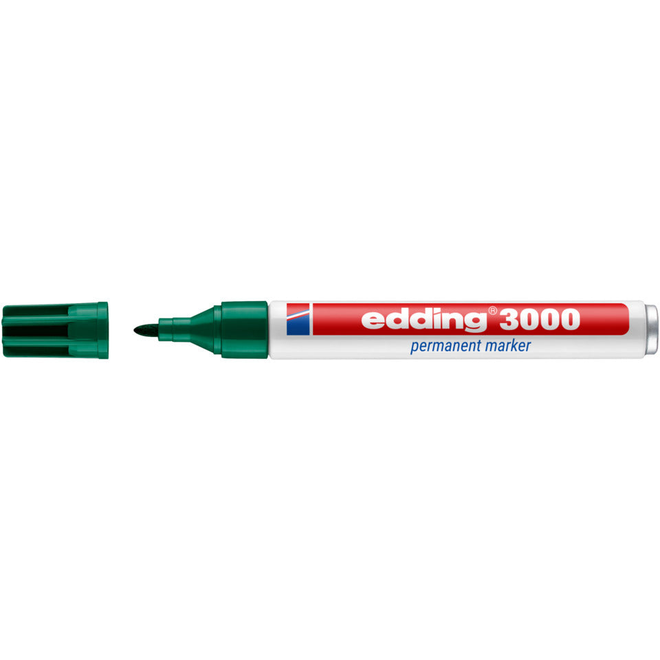 Permanentmarker 3000, Rundspitze, nachfüllbar, 1,5-3mm, grün EDDING 4-3000004 EDDING 3000-004 Rundspitze nachfüllbar