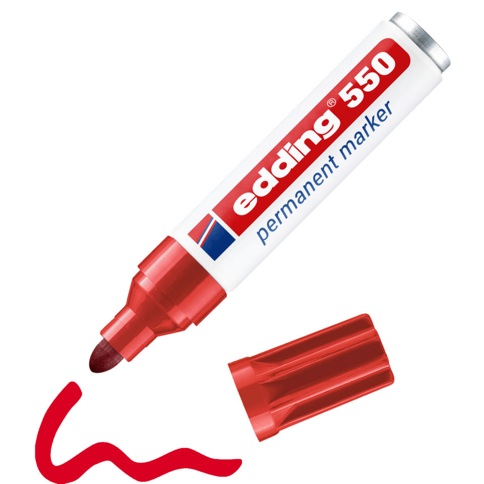 Permanentmarker 550, Rundspitze, nachfüllbar, 3-4mm, rot EDDING 4-550002 EDDING 550-002  Rundspitze nachfüllbar