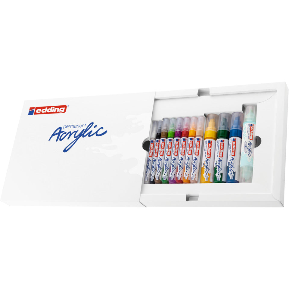Acrylmarker Basic Set, 12 Stück, sortiert EDDING 4-CS12B EDDING CS12B basic Set