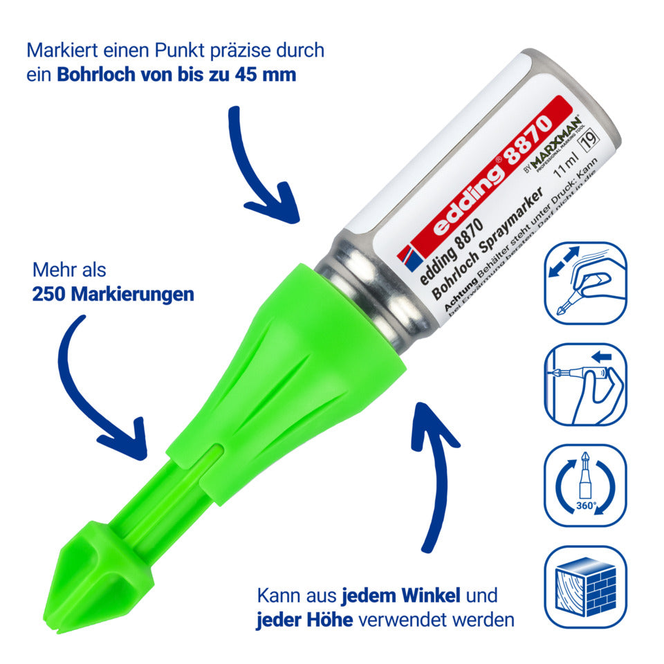 Bohrlochspraymarker, neongrün EDDING 4-8870-064 EDDING 8870-064 / 11ml