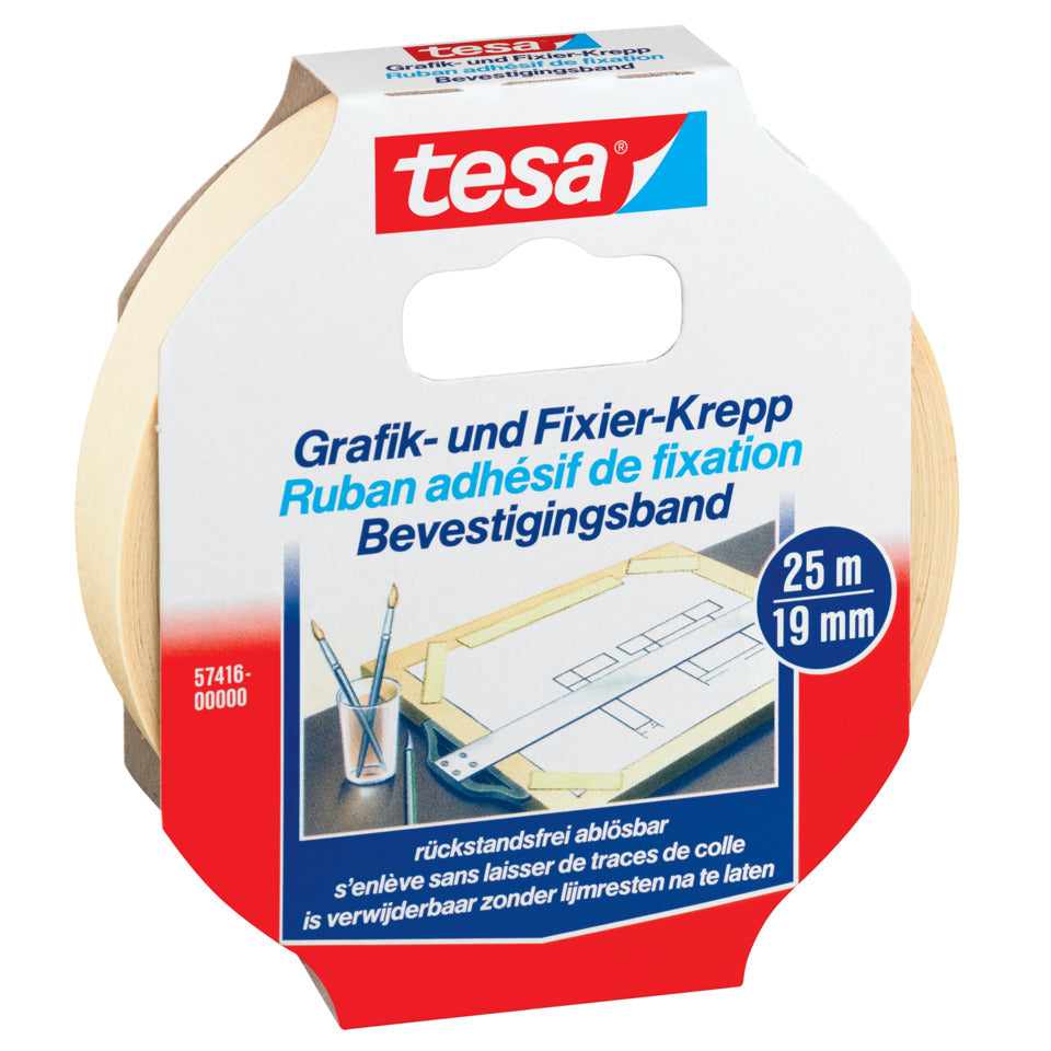 Kreppband, Papier, 25mx19mm, beige TESA 57416-00000-02 TESA 57416-00000-02 Grafik Fixierkr