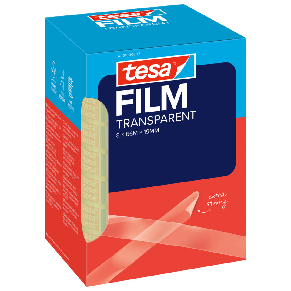 Klebefilm tesafilm® Office-Box, 66mx19mm, 8 Rollen, transparent TESA 57406-00002-01 TESA 57406-00002-01 OfficeBox