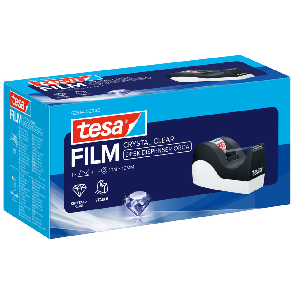 Tischabroller tesafilm® Orca+ 1 Rolle, 10mx19mm, kristall-klar TESA 53914-00000-00 TESA 53914-00000-00 19mmx10m