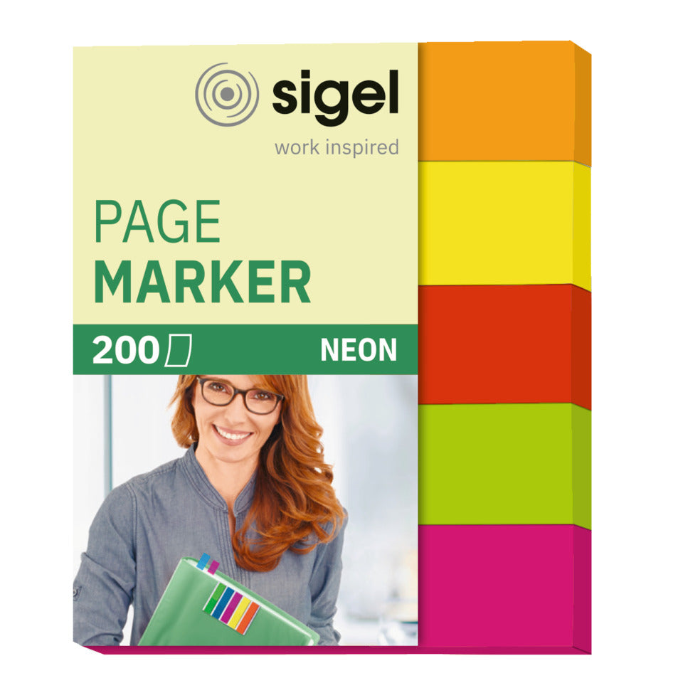 Haftmarker Neon mini, 12x50mm, 5x40 Blatt SIGEL HN655 SIGEL HN655 5x40BL