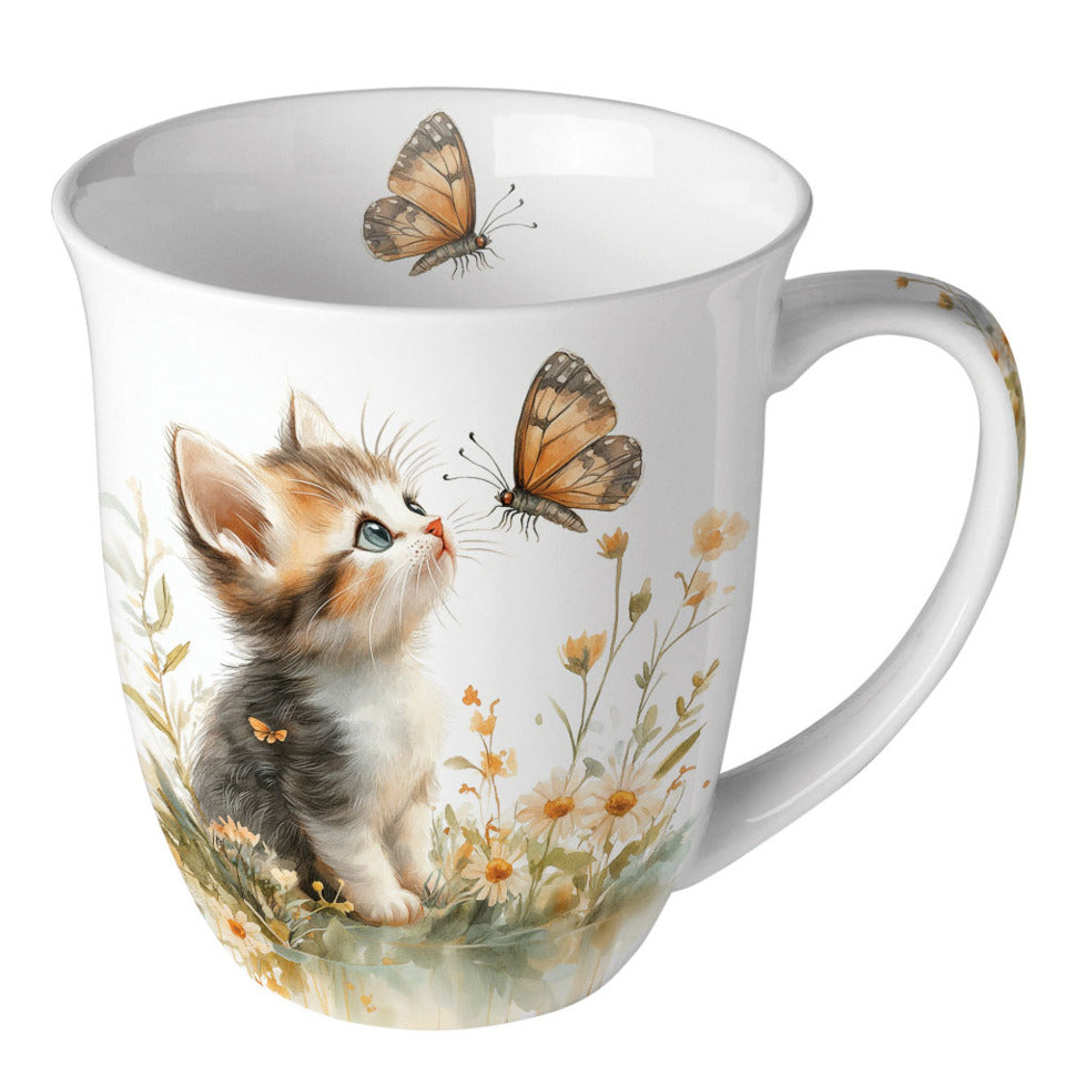 Kaffeebecher Kitten and Butterfly, 0,4 l AMBIENTE 18421680
