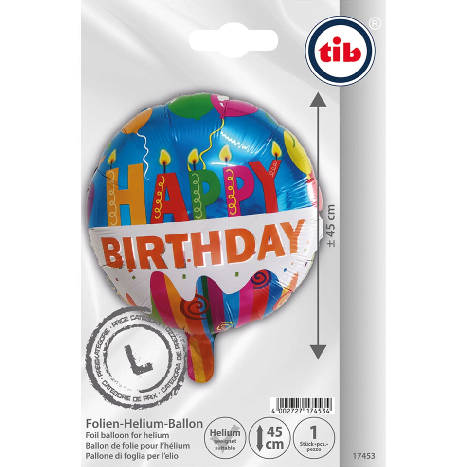 Folienballon Happy Birthday, 45 cm TIB 78152 TIB HEYNE 78152