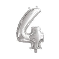 Folienballon Zahl 4, 43 cm, silber TIB 78234 TIB HEYNE 78234