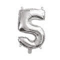 Folienballon Zahl 5, 43 cm, silber TIB 78235 TIB HEYNE 78235
