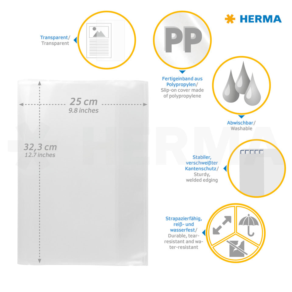 Heftschoner für Spiral-/Schnellhefter, A4, transparent farblos HERMA 7459 HERMA 7459 für Schnellhefter