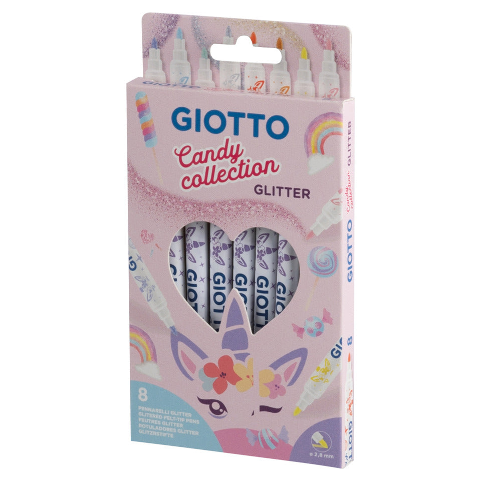 Faserschreiber 8Stück Glitter Candy Collect GIOTTO F428500