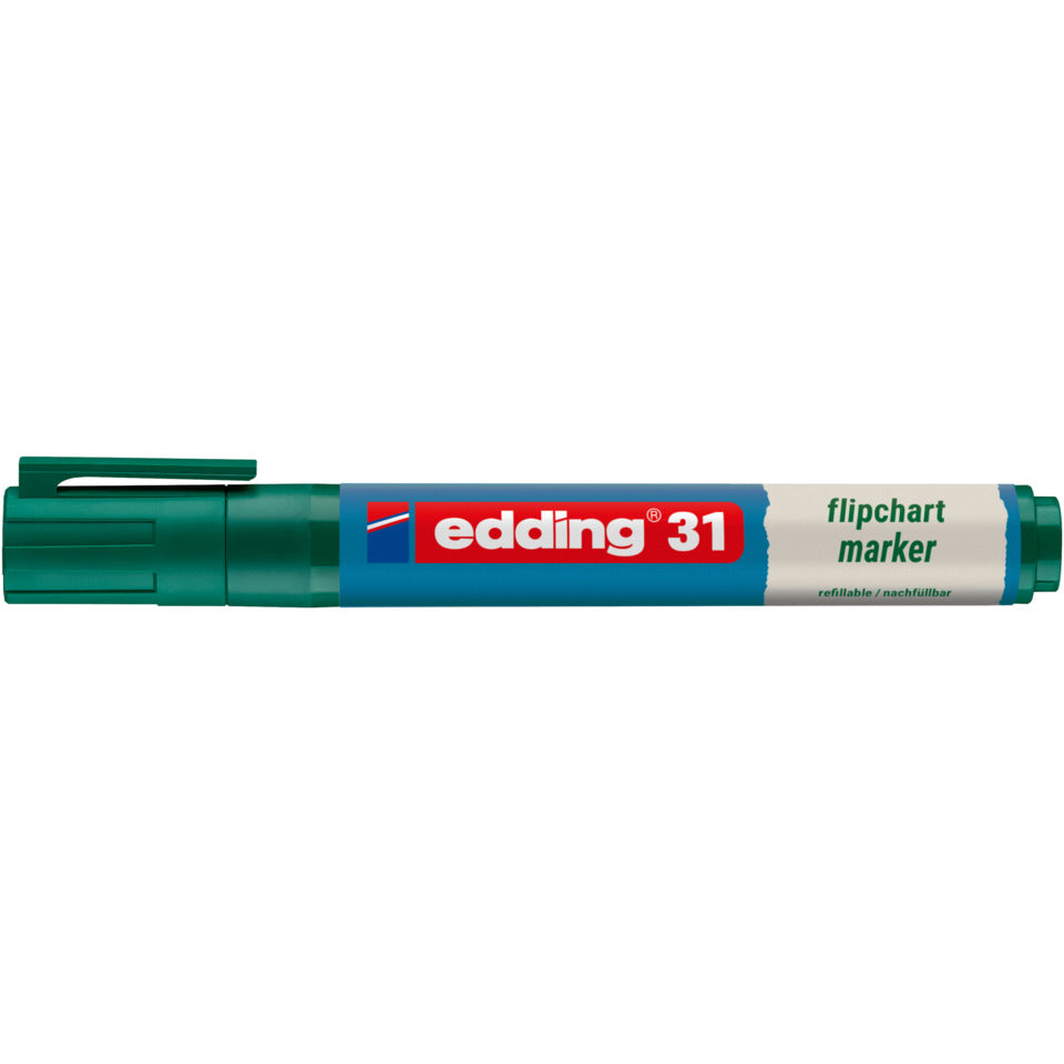 Flipchartmarker 31 EcoLine, 1,5-3mm, Rundspitze, grün EDDING 31-004 EDDING 31-004 nachfüllbar Rundspitze