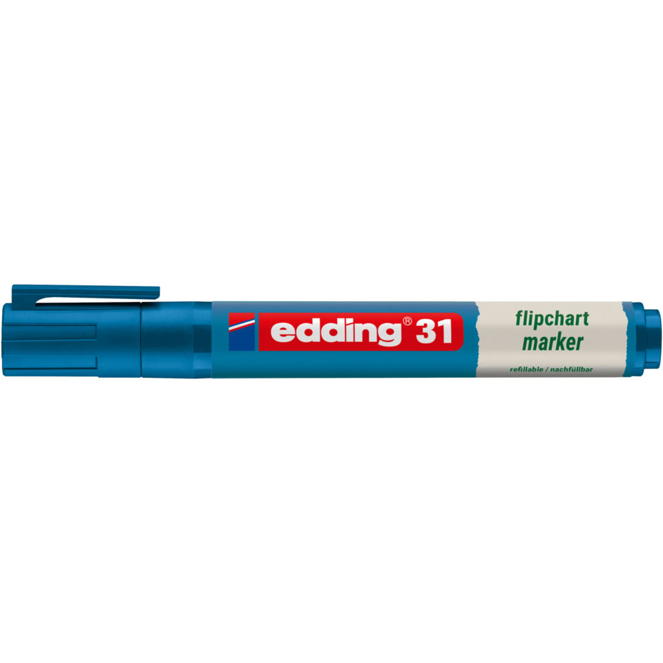 Flipchartmarker 31 EcoLine, 1,5-3mm, Rundspitze, blau EDDING 31-003 EDDING 31-003 nachfüllbar Rundspitze