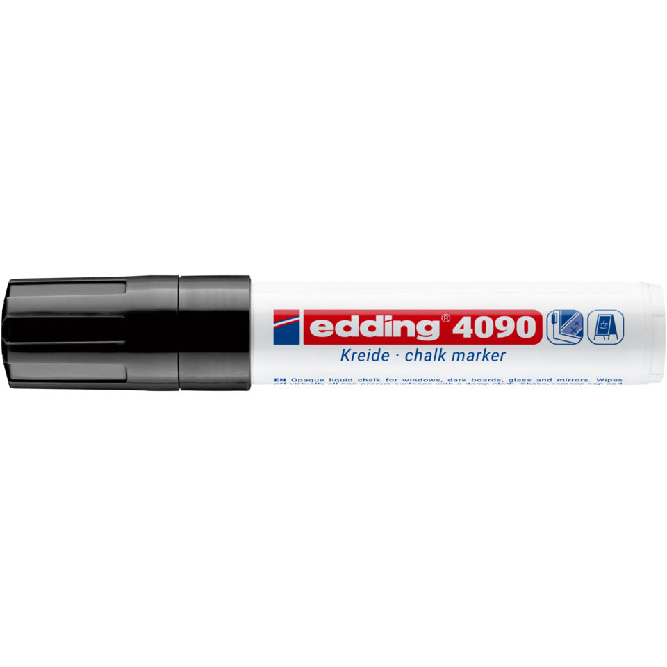 Windowmarker 4090, 4-15mm, Keilspitze, schwarz EDDING 4-4090001 EDDING 4090 1  Kreidemarker Keilspitze