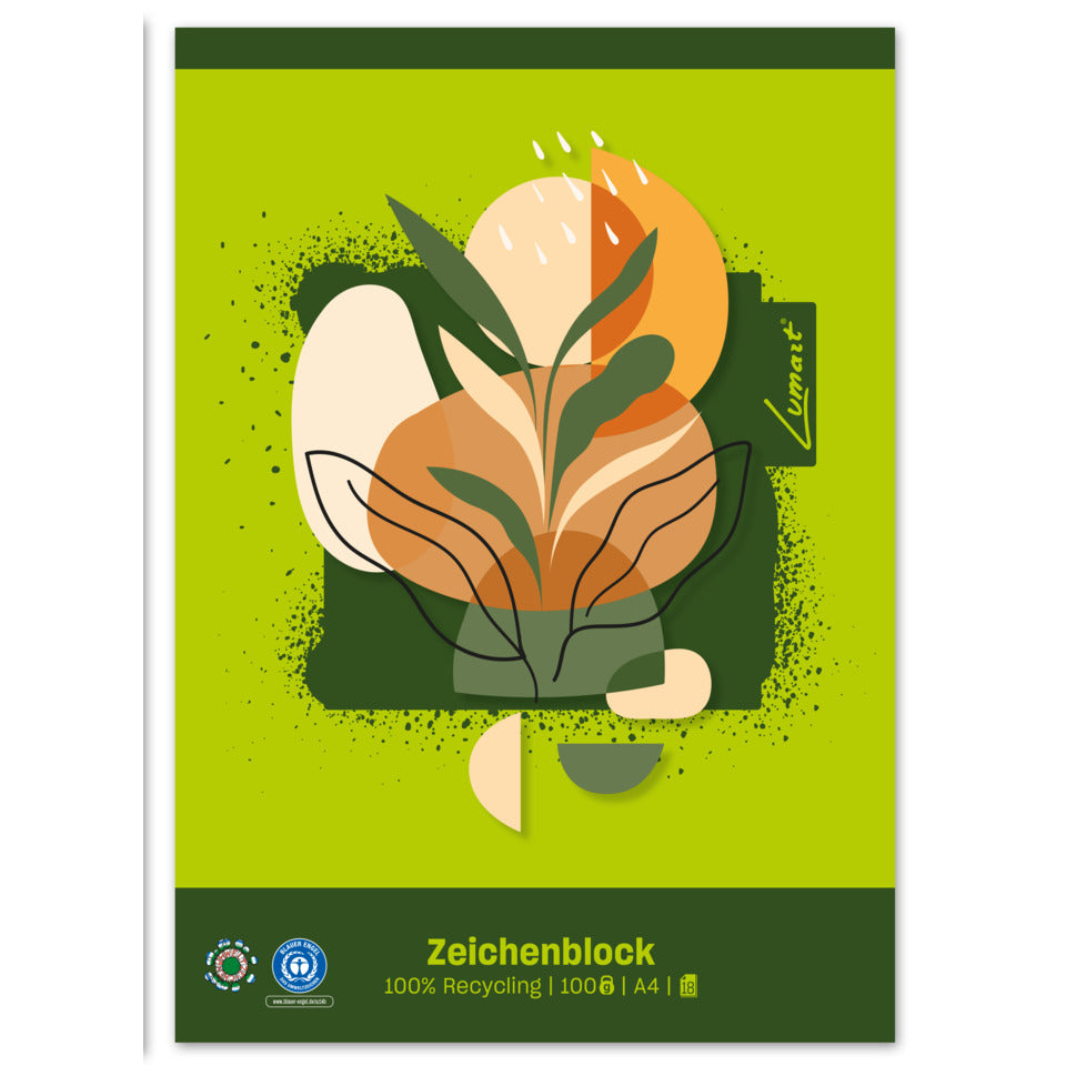 Zeichenblock Green, A4, 100g/m², 18 Blatt, 4 Motive, sortiert STAUFEN GREEN 055429000 STAUFEN GREEN 055429000 kopfgel.